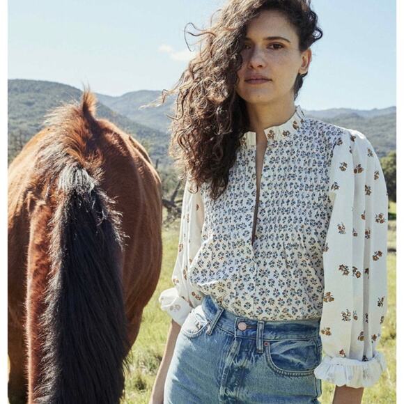 DOEN Silene Top in Floral Meadow Mixed Print XS - Picture 2 of 12